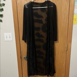 Sheer Black Long Cardigan